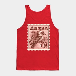 Red Kookaburra Postage Stamp Tank Top
